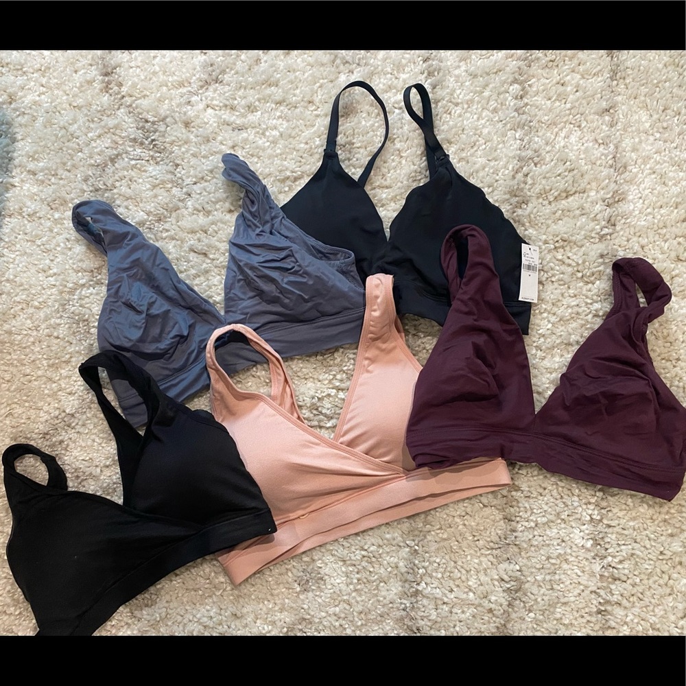 5 nursing/lounge bras — NWT